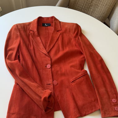 Blazer in pelle arancione