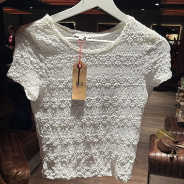 Top blanc texturé