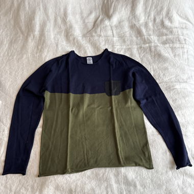 Pull été bicolore bleu/vert de la marque Soho