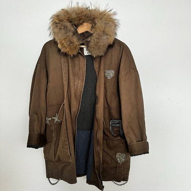 leichte Parka/ Jacke mit Echtfell
