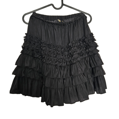 Jupe noire à volants en soie MAJE taille 36