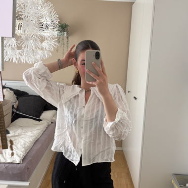 Camicia in pizzo bianca