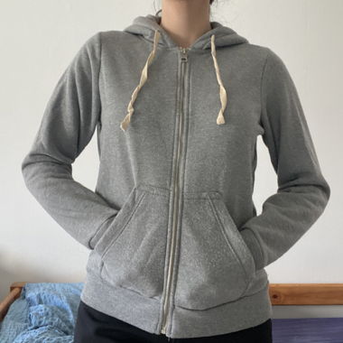Grey zip up hoodie