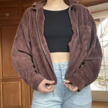 Brown Corduroy Jacket Northcrest Rework XL