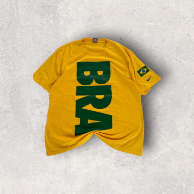 T-Shirt Nike Brasil Vintage Gelb Herren XL
