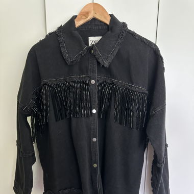 Jeanshemd mit Glitzer Details