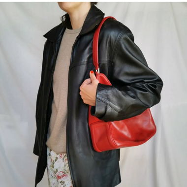 Black buttersoft leather over vintage jacket