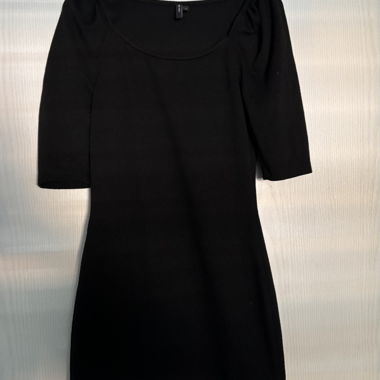 Black Dress with Puff Sleeves