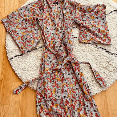 Peignoire kimono imprimé