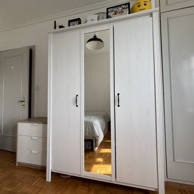 White wardrobe with mirror