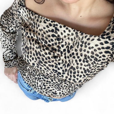 H&M Langarmtop mit Leopardenmuster L