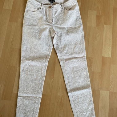 H&M Jacquard-Hose beige Gr 38