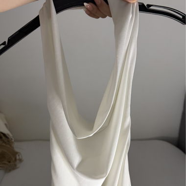 Bershka White Dress with Open Back 
