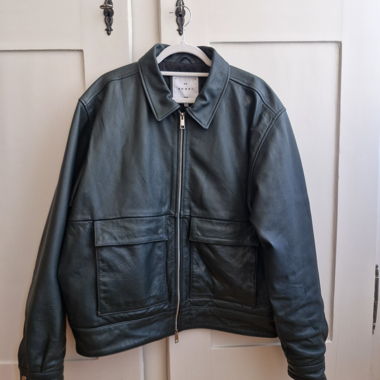 Dark green EDWIN leather jacket