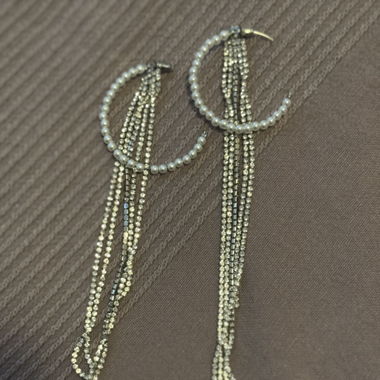 Boucles d'oreilles pendantes imitation perle