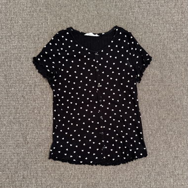 Black blouse with white pattern