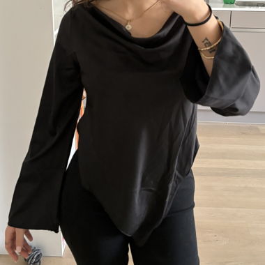 Langarm Shirt Schwarz elegant
