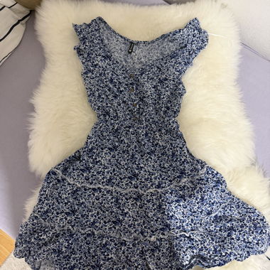 Blue Floral Pattern Dress