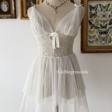 Weisses Tüll-Tutu Babydoll Grösse S