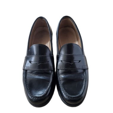 Schwarze Penny Loafer aus Leder, Grösse 36