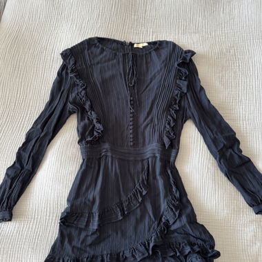 Maje Navy ruffle romper