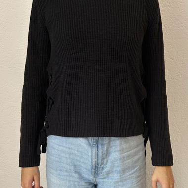 Black pullover with lacing