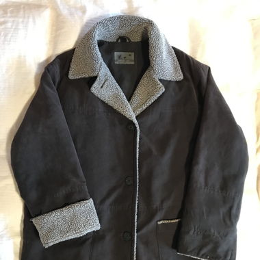 Manteau vintage brun en daim