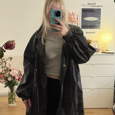Black Oversize Leather Jacket