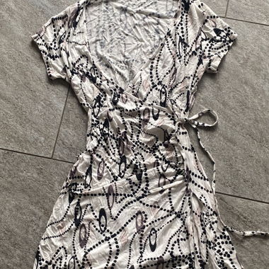 wrap minidress with tie detail