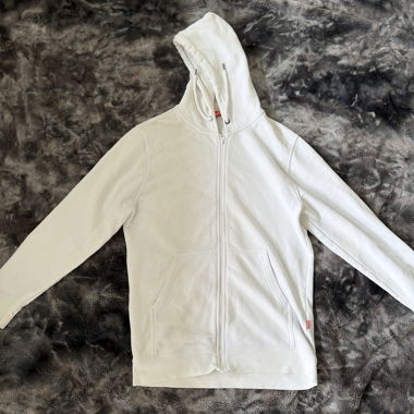 Weisse Zip-Hoodie