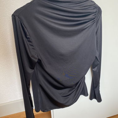 Schwarze Drapiertes Langarmoberteil
