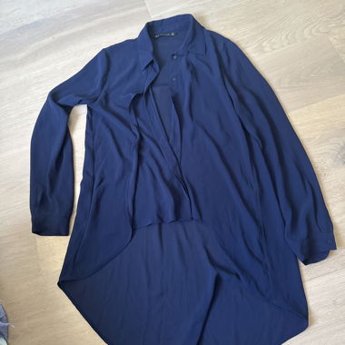 Zara Blaue Langarm-Hemd