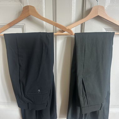 Uniqlo Fabric Trousers Black/Dark Green