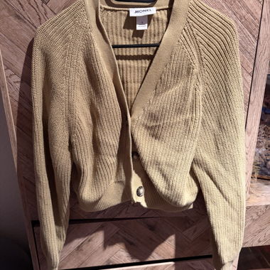 Monki Beige Knit Cardigan