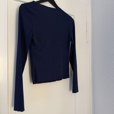 Longsleeve blu scuro con motivo a onde