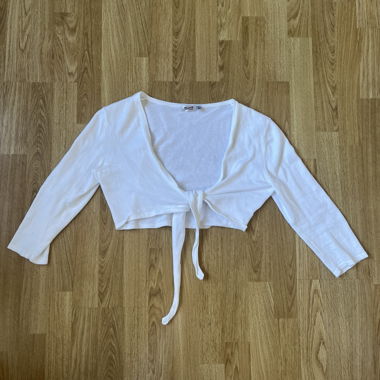 White cropped cardigan