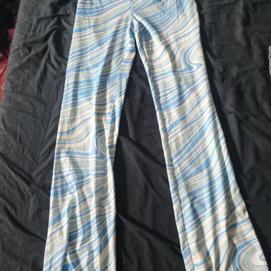 Pantalon fluide motif bleu