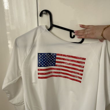 Felpa USA bianca