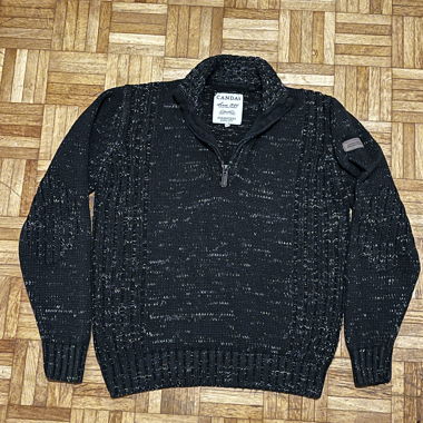 Maglione in maglia caldo con mezza zip per l'inverno