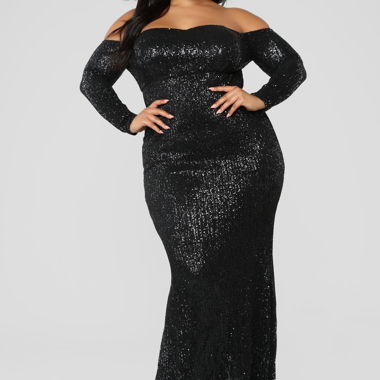 Robe sequins noire XL