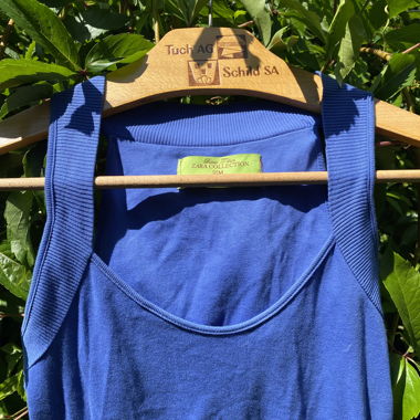 Top Zara basic, M, bleu electric 
