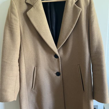 Langer Zara-Mantel Camel