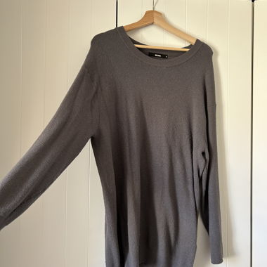Pull en maille chiné gris M