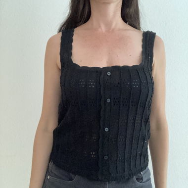 Top nero in cotone