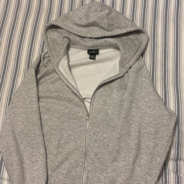 Grey zip-up hoodie