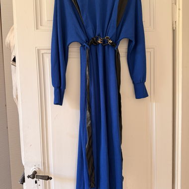 Blue Midi Dress with Belt