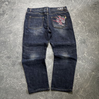 Jeans vintage à coupe droite style japonais (XXL)