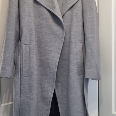 Grey belted Zebra coat size M