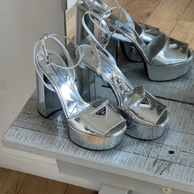 Sandali Prada argentati
