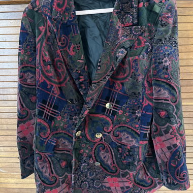 Blazer in velluto vintage oversize a motivo